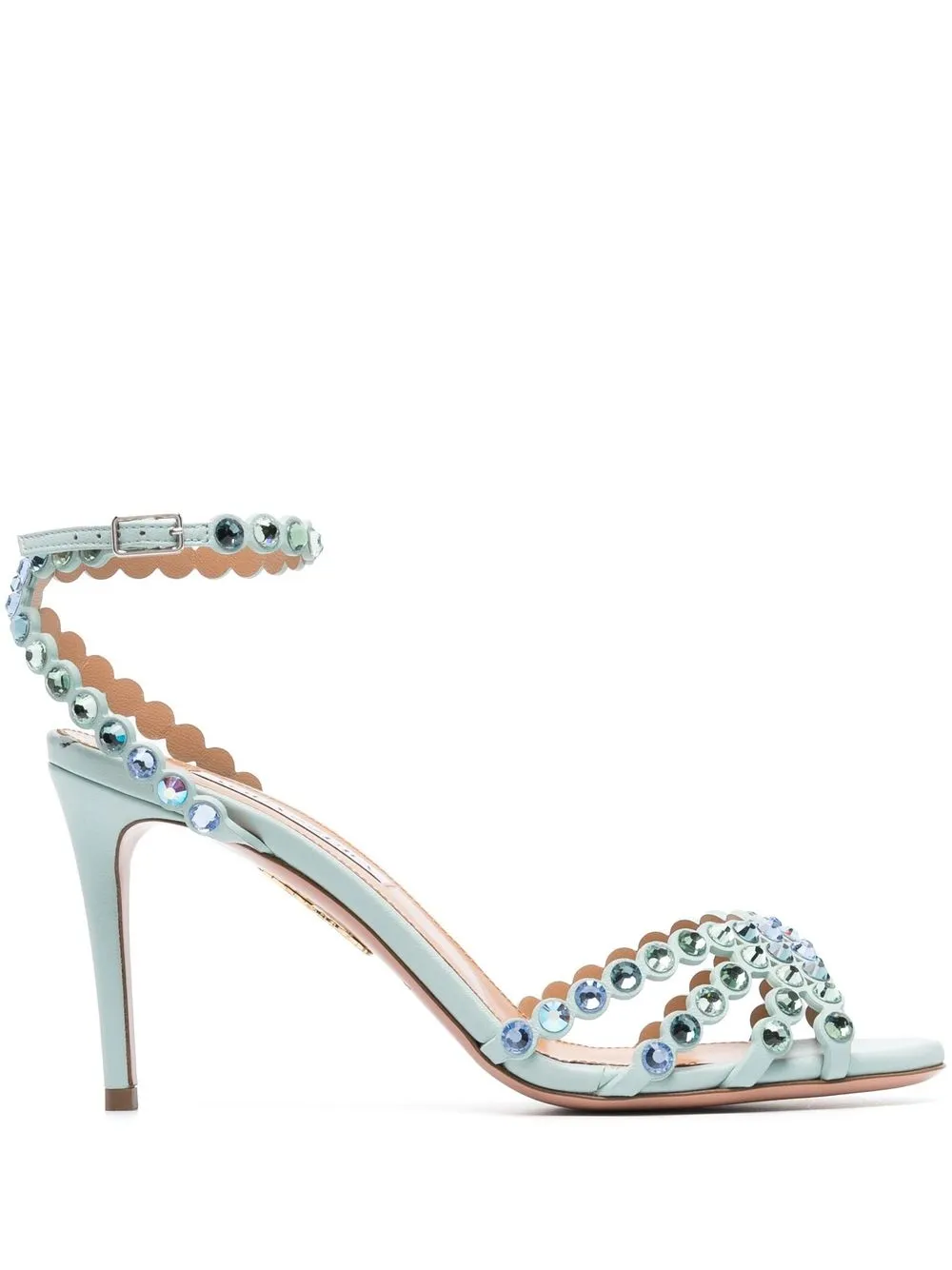 

Aquazzura jewelled ankle strap stiletto - Blue