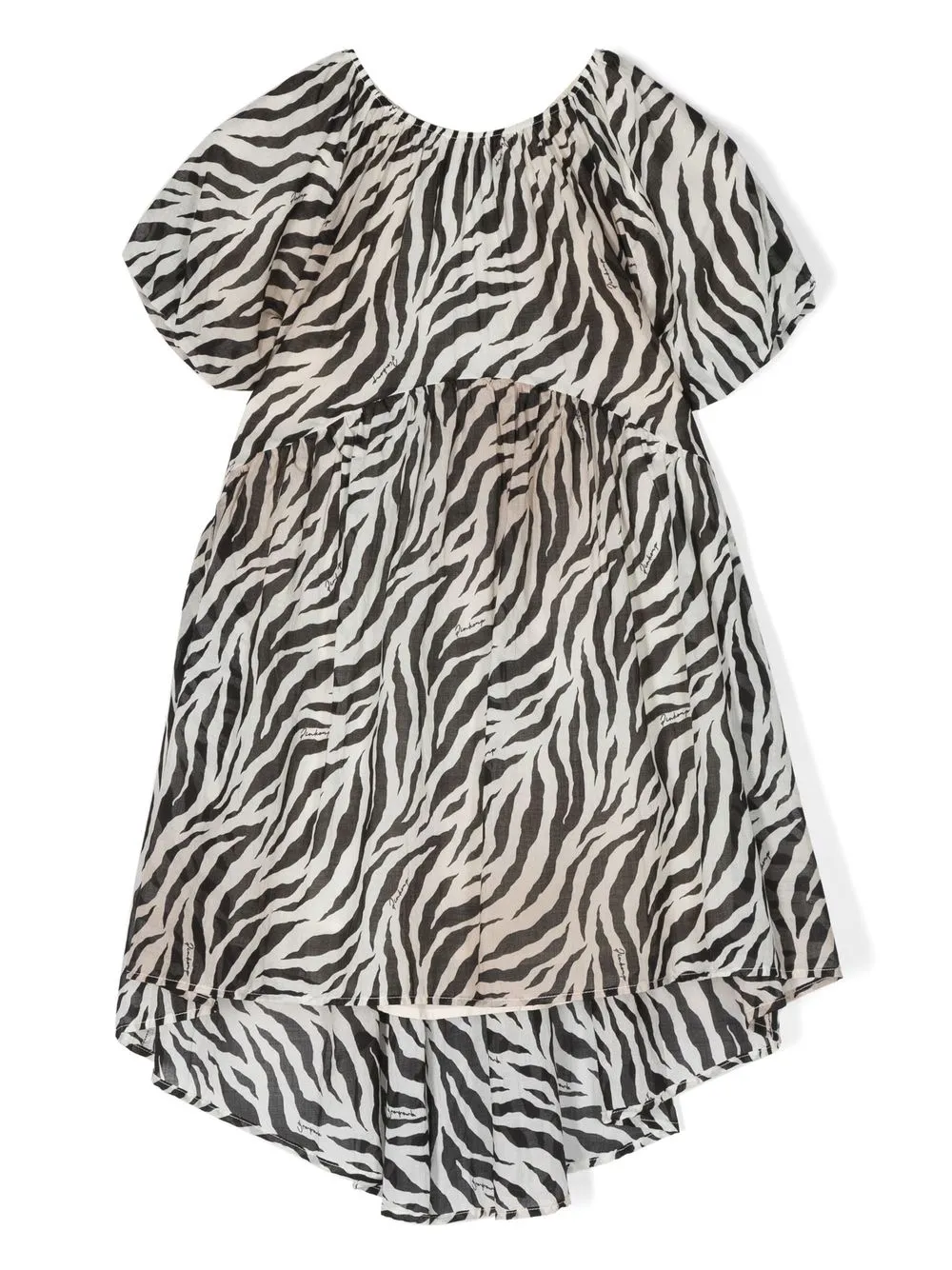 

Pinko Kids cut-out zebra-print cotton dress - White