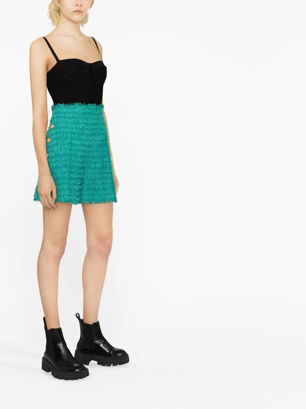 bustier-style ribbed crop top
