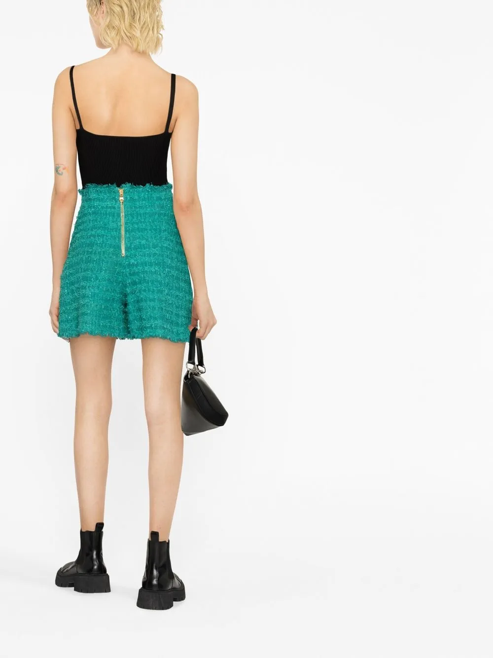 bustier-style ribbed crop top