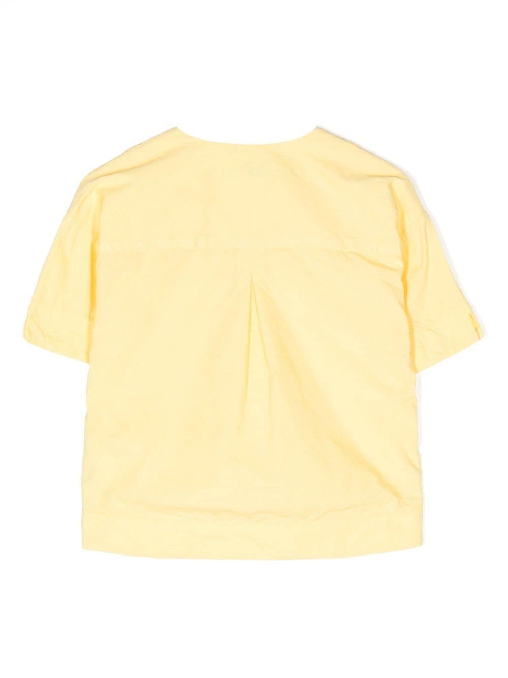 Shop Kindred Split-neck Short-sleeve Blouse In Yellow