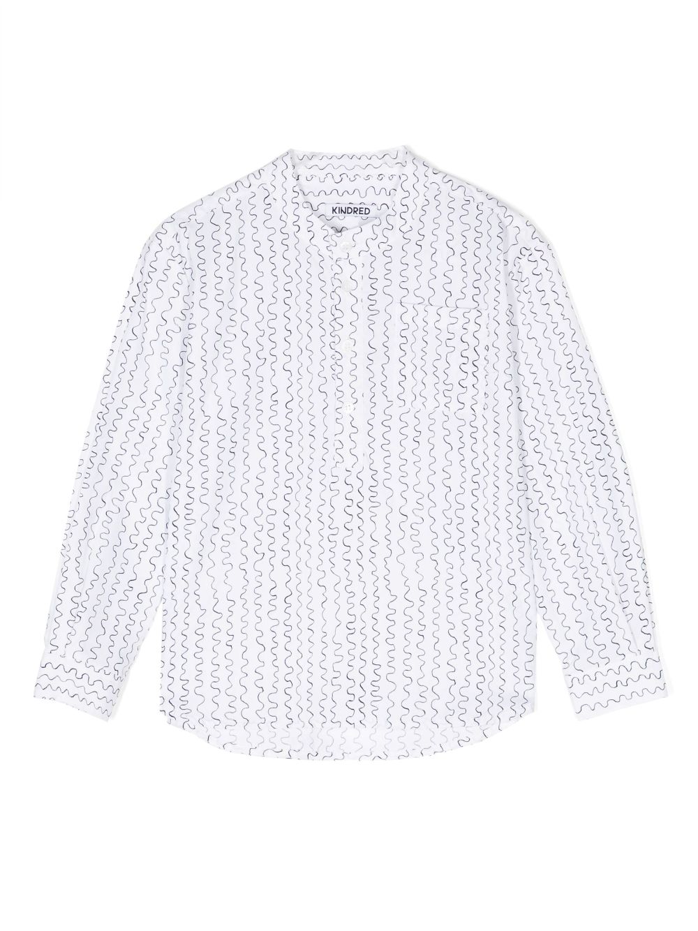 KINDRED Wave-print long-sleeve shirt - White