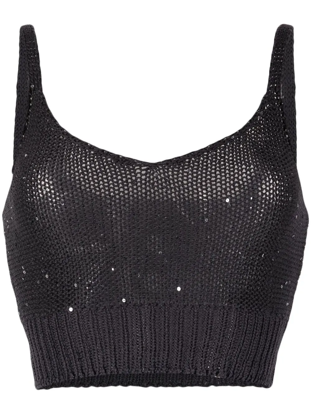 

Peserico sequin-embellished cropped top - Grey