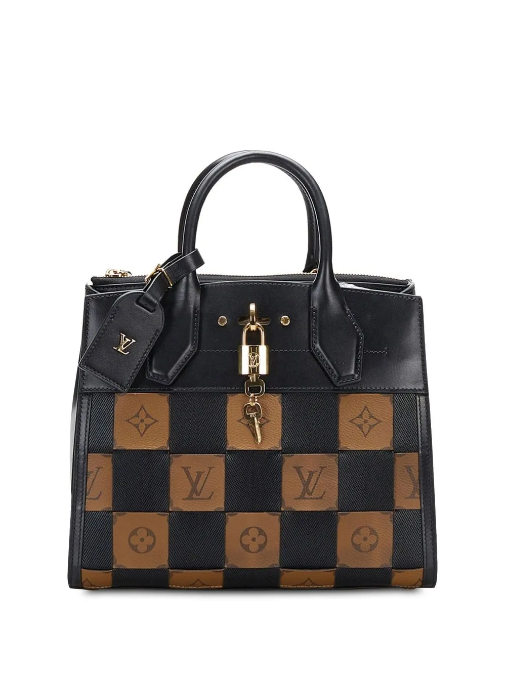 

Louis Vuitton 2018 pre-owned Damier Tressage City Steamer PM handbag - Black