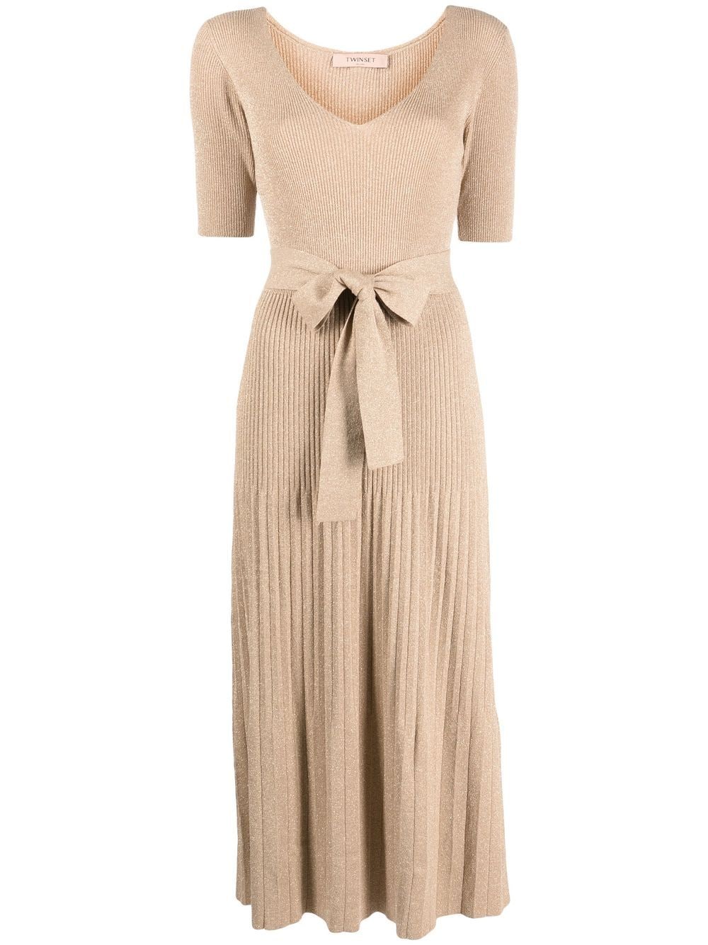 

TWINSET pleated lace dress - Neutrals