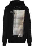 Balmain graphic-print cotton hoodie - Black