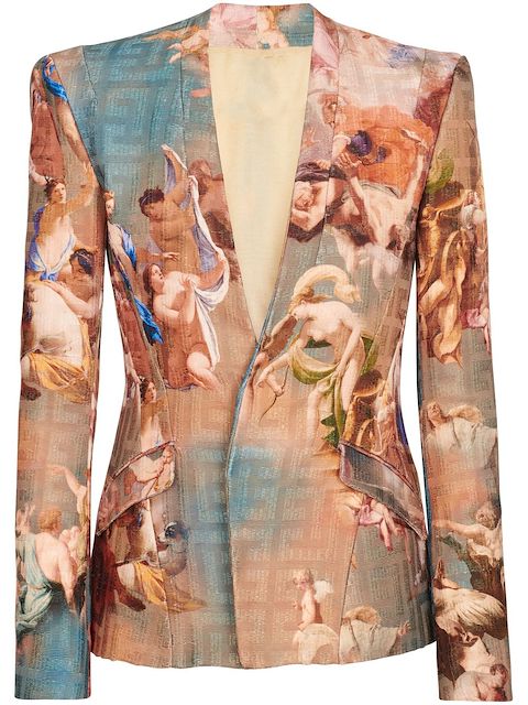 Balmain graphic-print single-breasted blazer