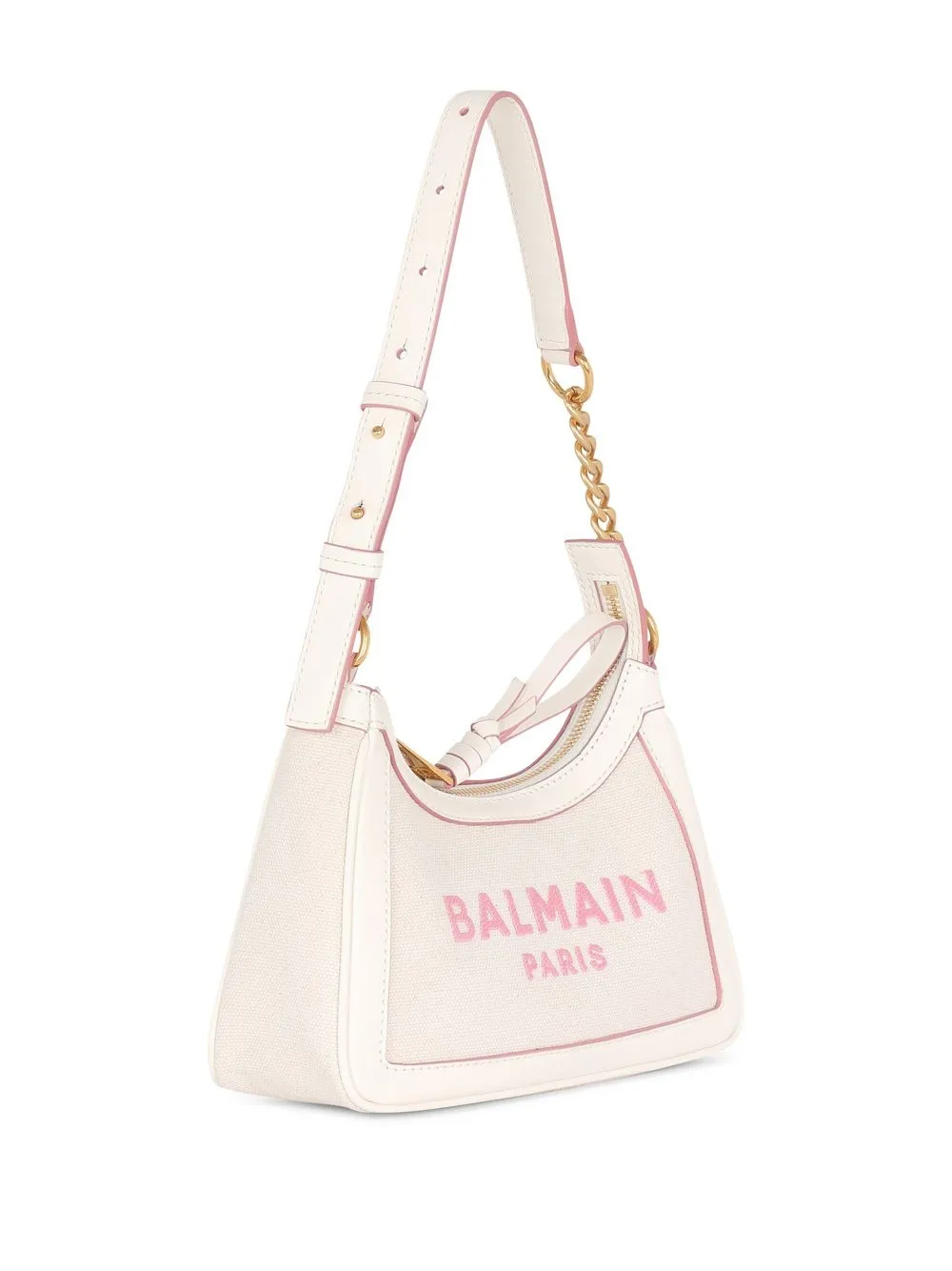 Balmain B-army Logo Shoulder Bag In Neutrals