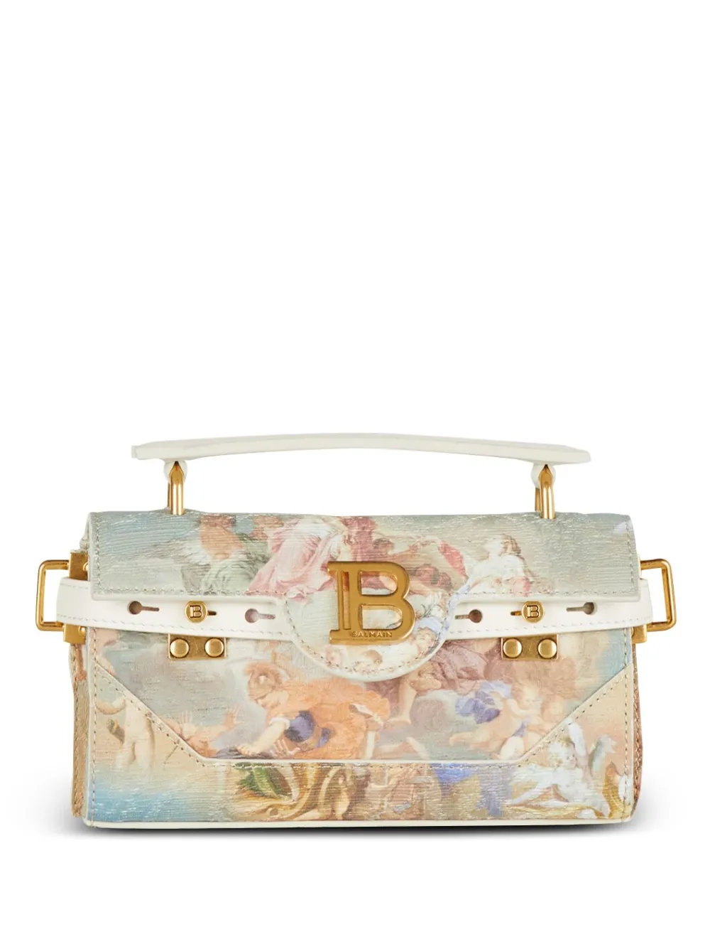 Balmain B-buzz 19 Painterly-print Crossbody Bag In Multicolore