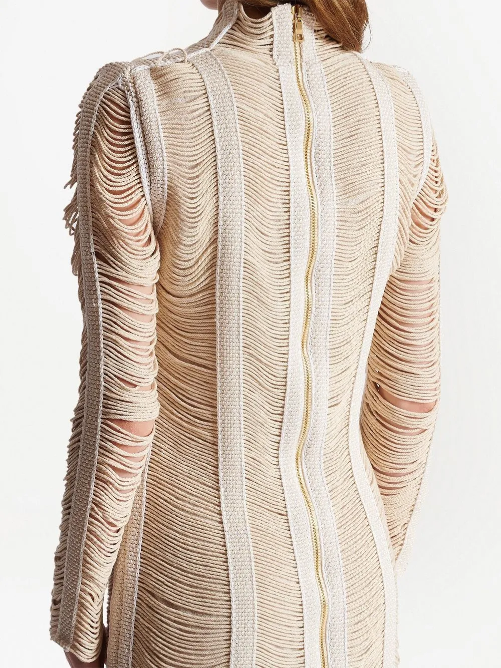 Balmain Gestricktes Minikleid In Neutrals
