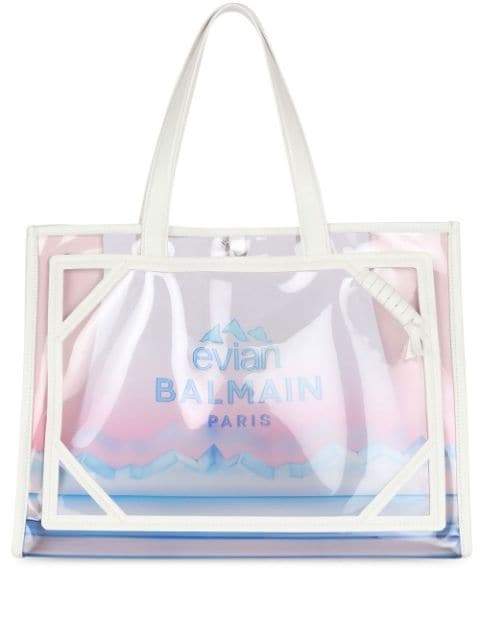 Balmain x Evian mittelgroße B-Army Shopper Tasche