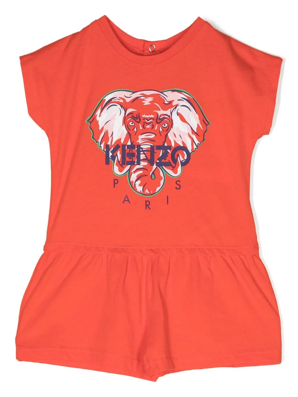 

Kenzo Kids elephant logo-print rompers - Orange