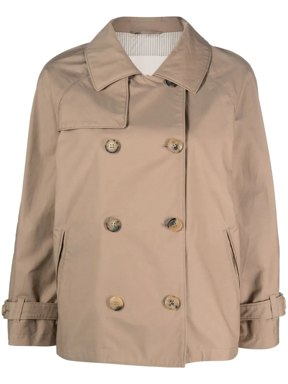 Max Mara Trenchcoat met dubbele rij knopen Bruin