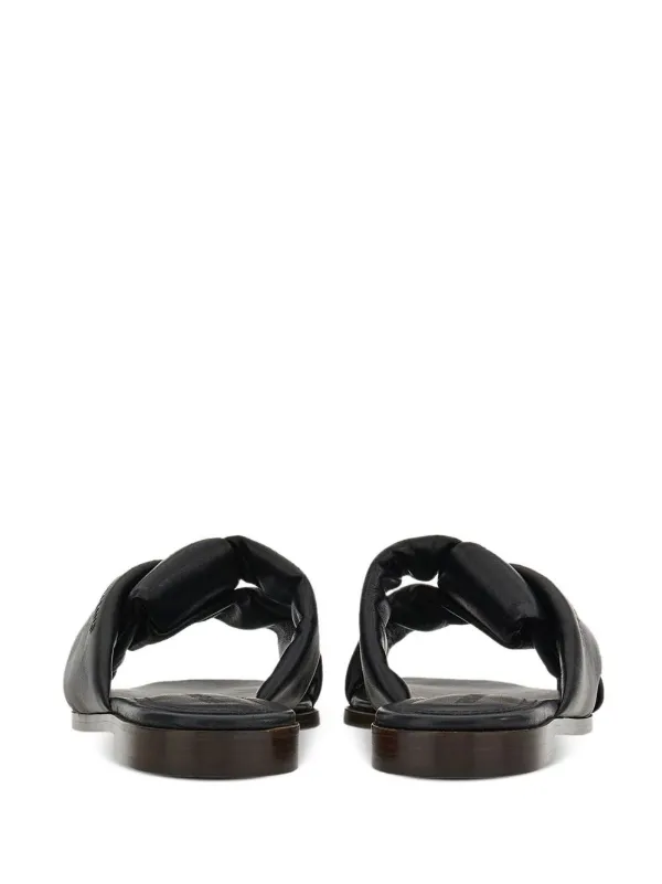 Ferragamo knot-detail Leather Slides | Black | FARFETCH