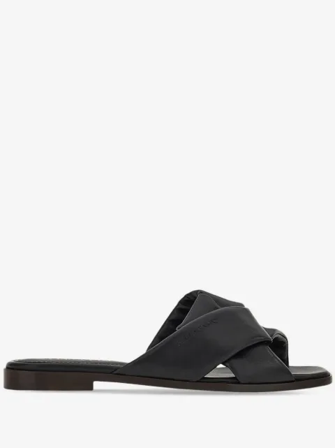 knot-detail leather slides