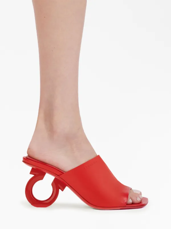 サンダル・ミュール SALVATORE FERRAGAMO Red Nappa Leather Astro X5 Mules SF23116S-Ferragamo-Astro-105-