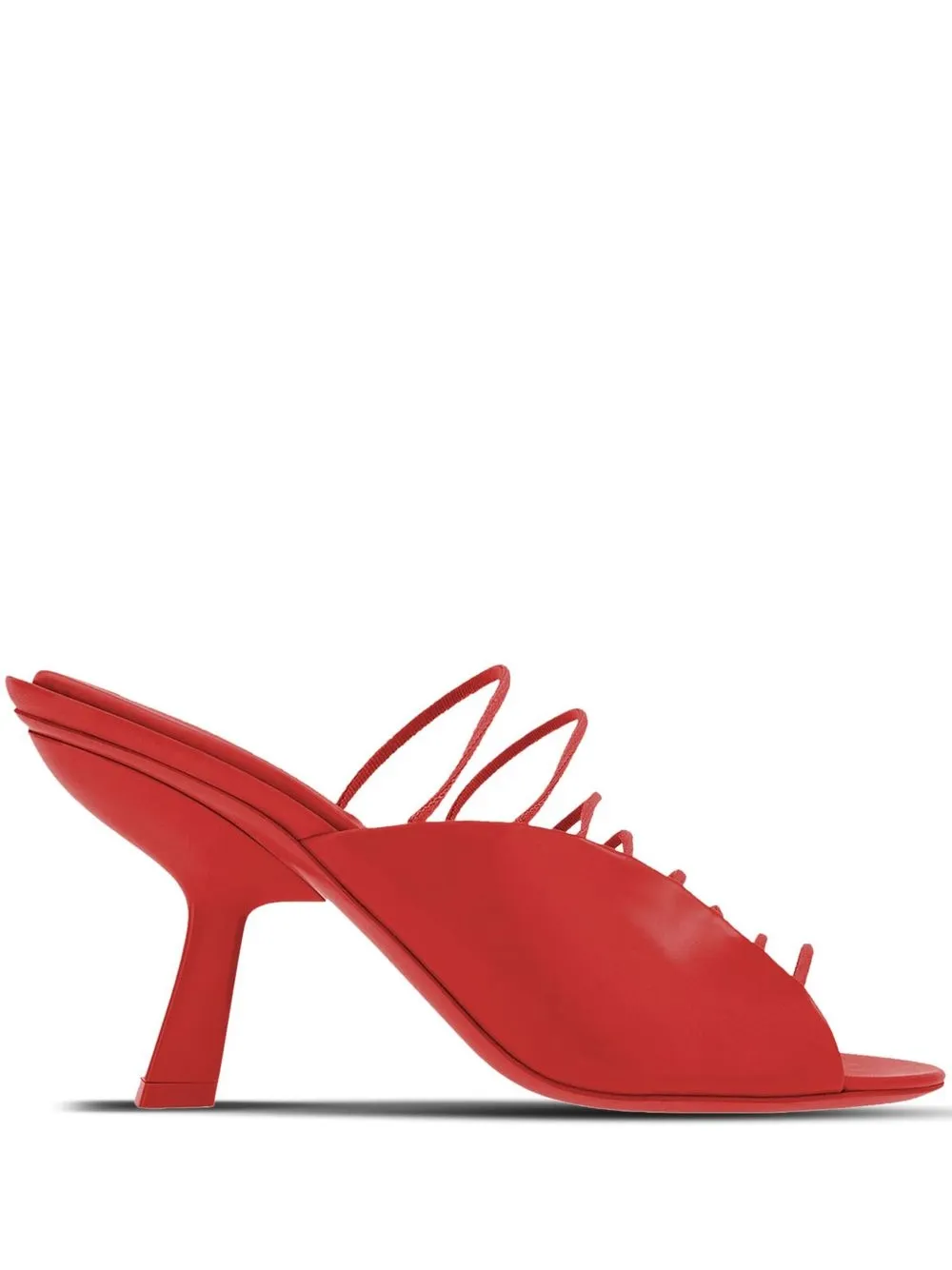Ferragamo Ladies Red Leather Altaire Ultra Fine Strap Sandals In Multi