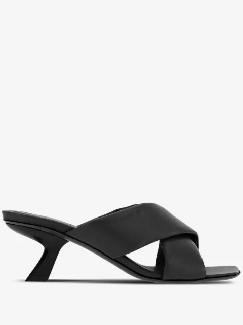 crossover-strap lambskin mules