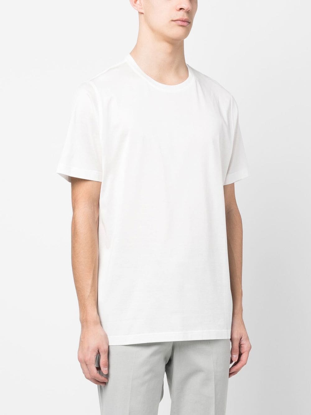 Shop Corneliani Short Sleeve Cotton T-shirt In Weiss