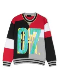 DSQUARED2 KIDS colour-block number sweatshirt - Black