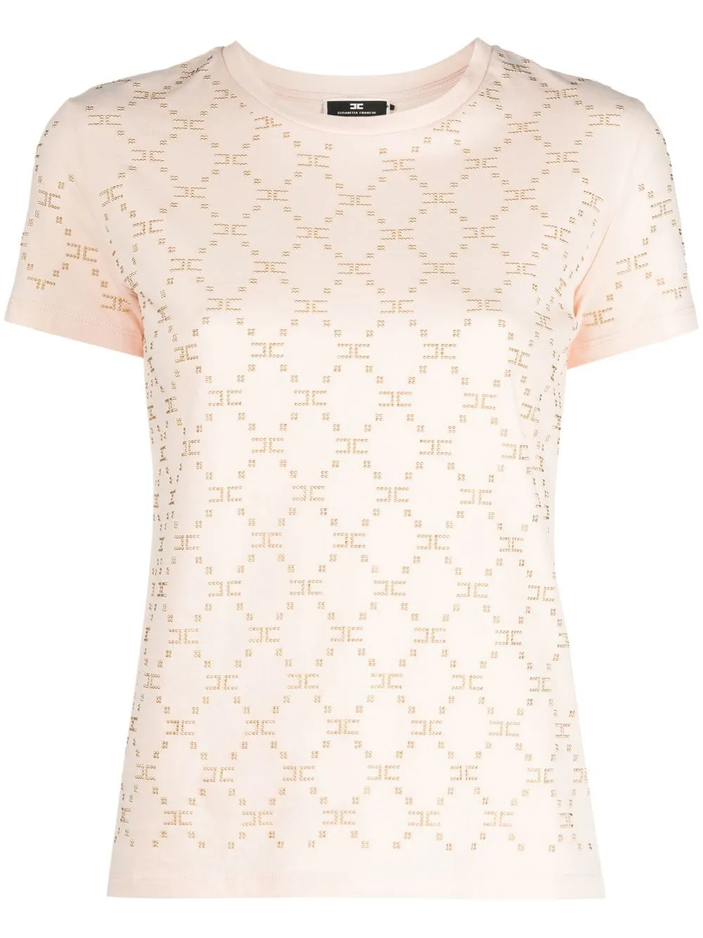 

Elisabetta Franchi rhinestone monogram T-shirt - Pink