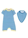 KINDRED horizontal-stripe romper set - Blue