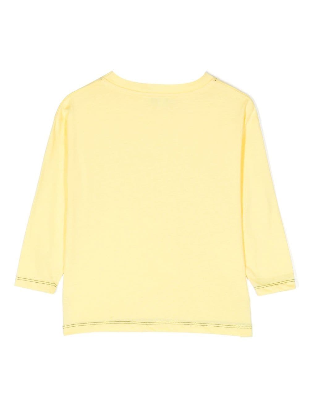 Shop Kindred Contrast-trim Long-sleeve T-shirt In Yellow