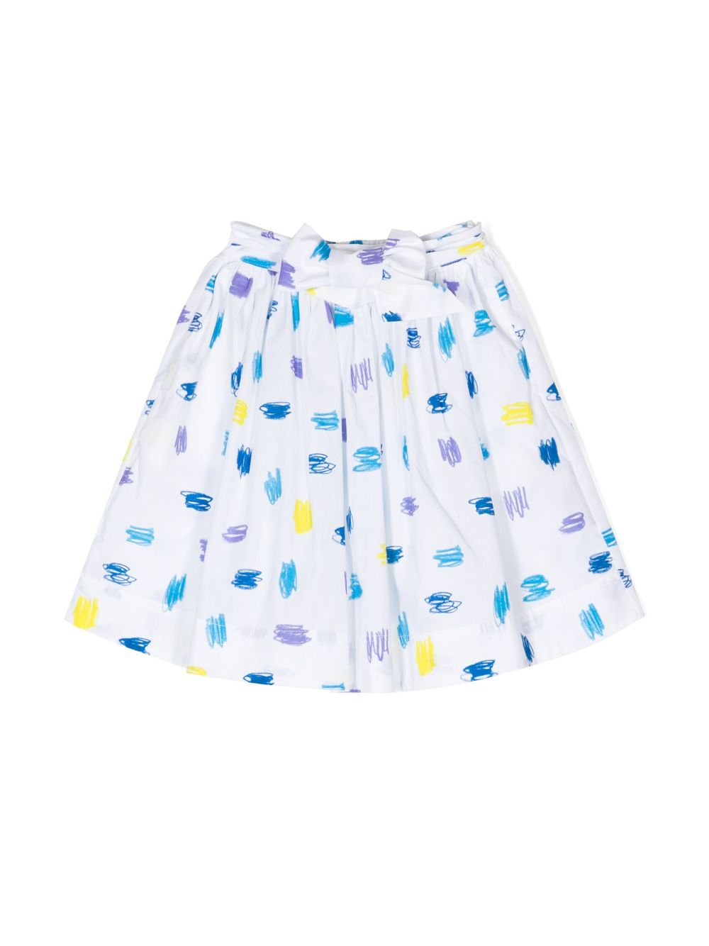 KINDRED scribble-print flared skirt - White