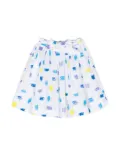 KINDRED scribble-print flared skirt - White