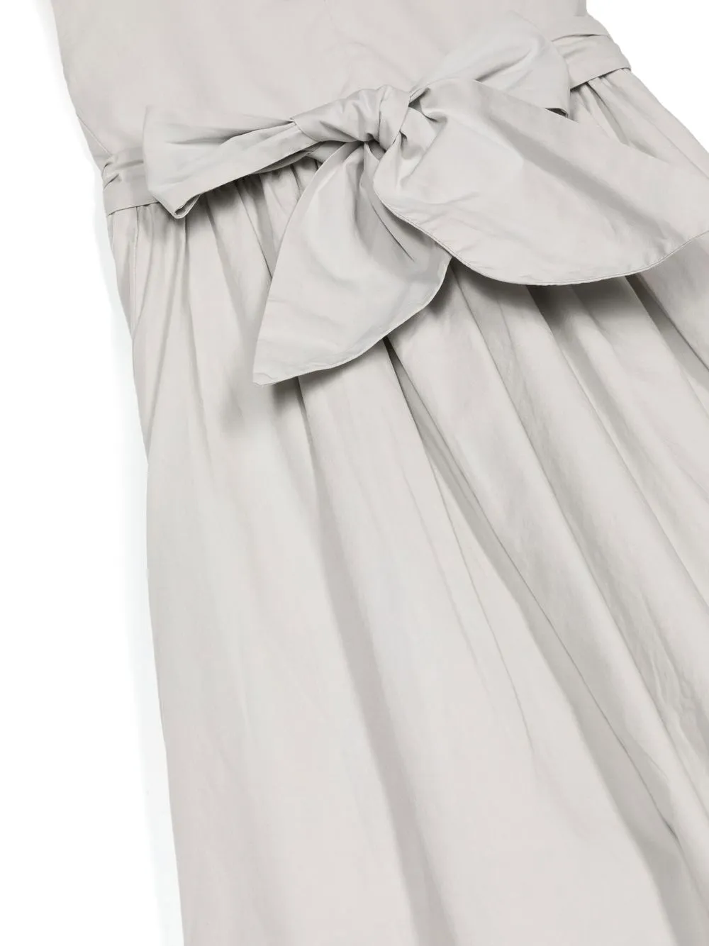 Shop Kindred Bow-detail Organic-cotton Dress In Grey