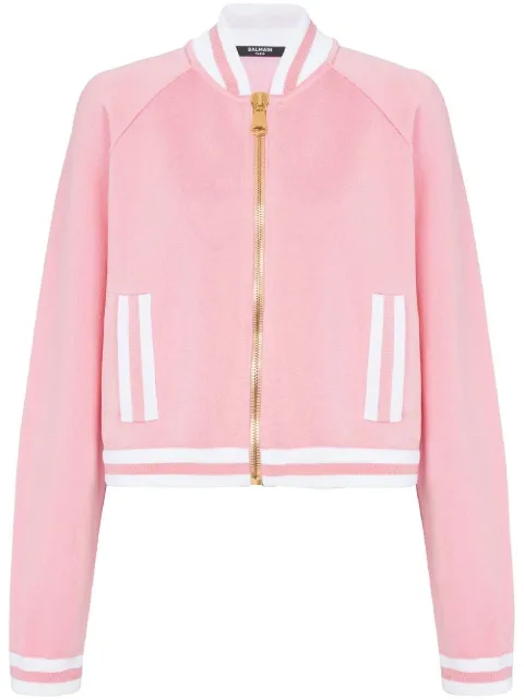 Balmain stripe-trim knitted jacket