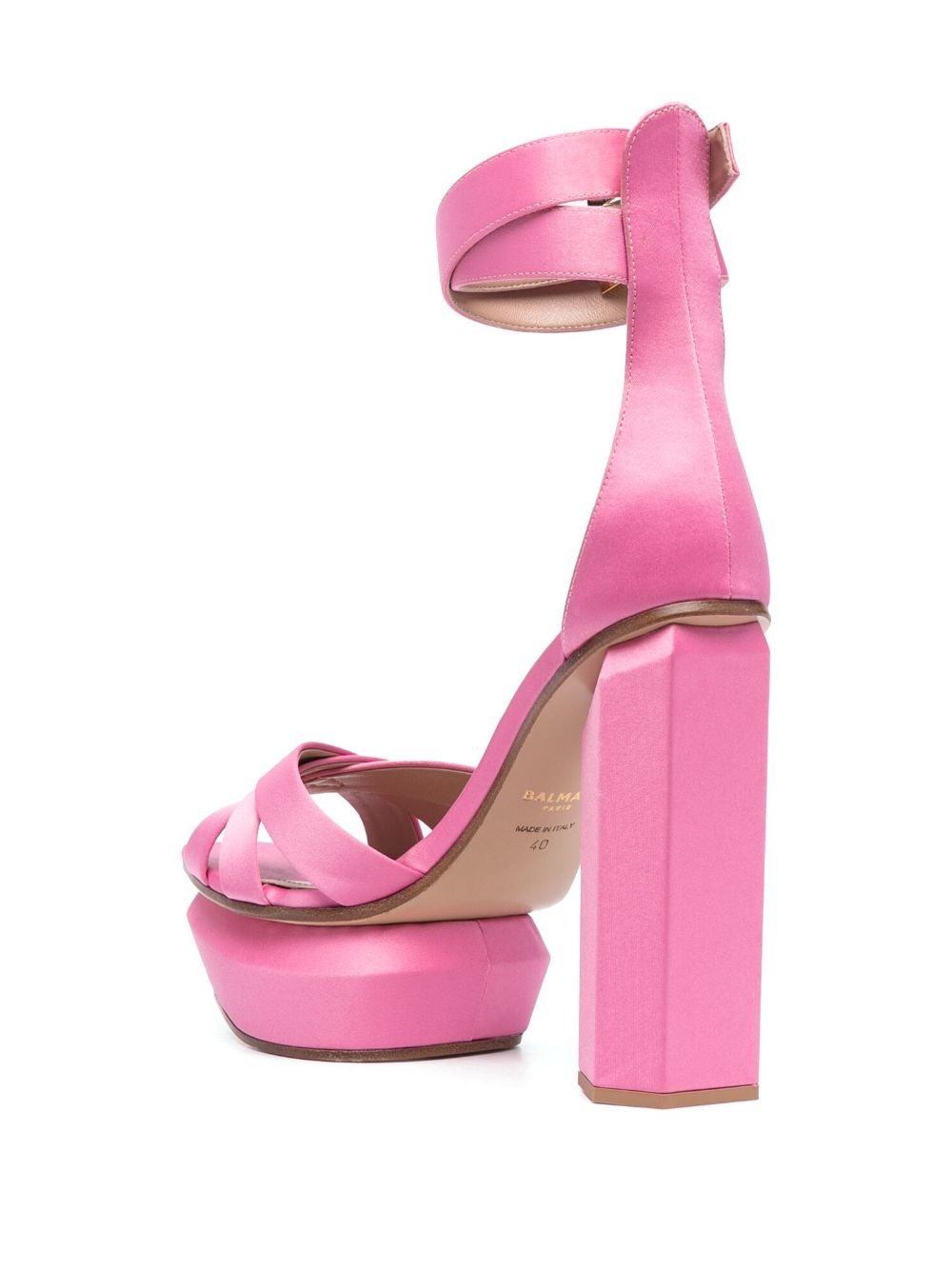 Shop Balmain Ava Satin 140mm Platform Sandals In Pink