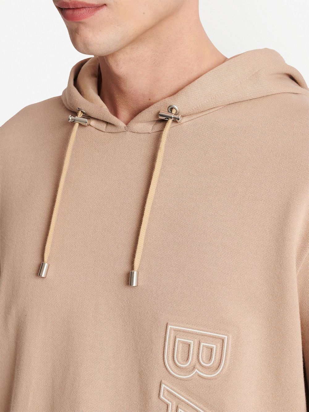 Cheap Balmain logo-embossed cotton hoodie Men