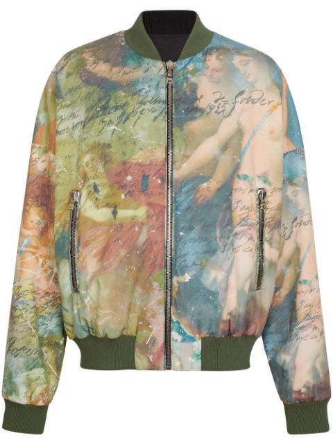 Balmain painting-print reversible bomber jacket Men