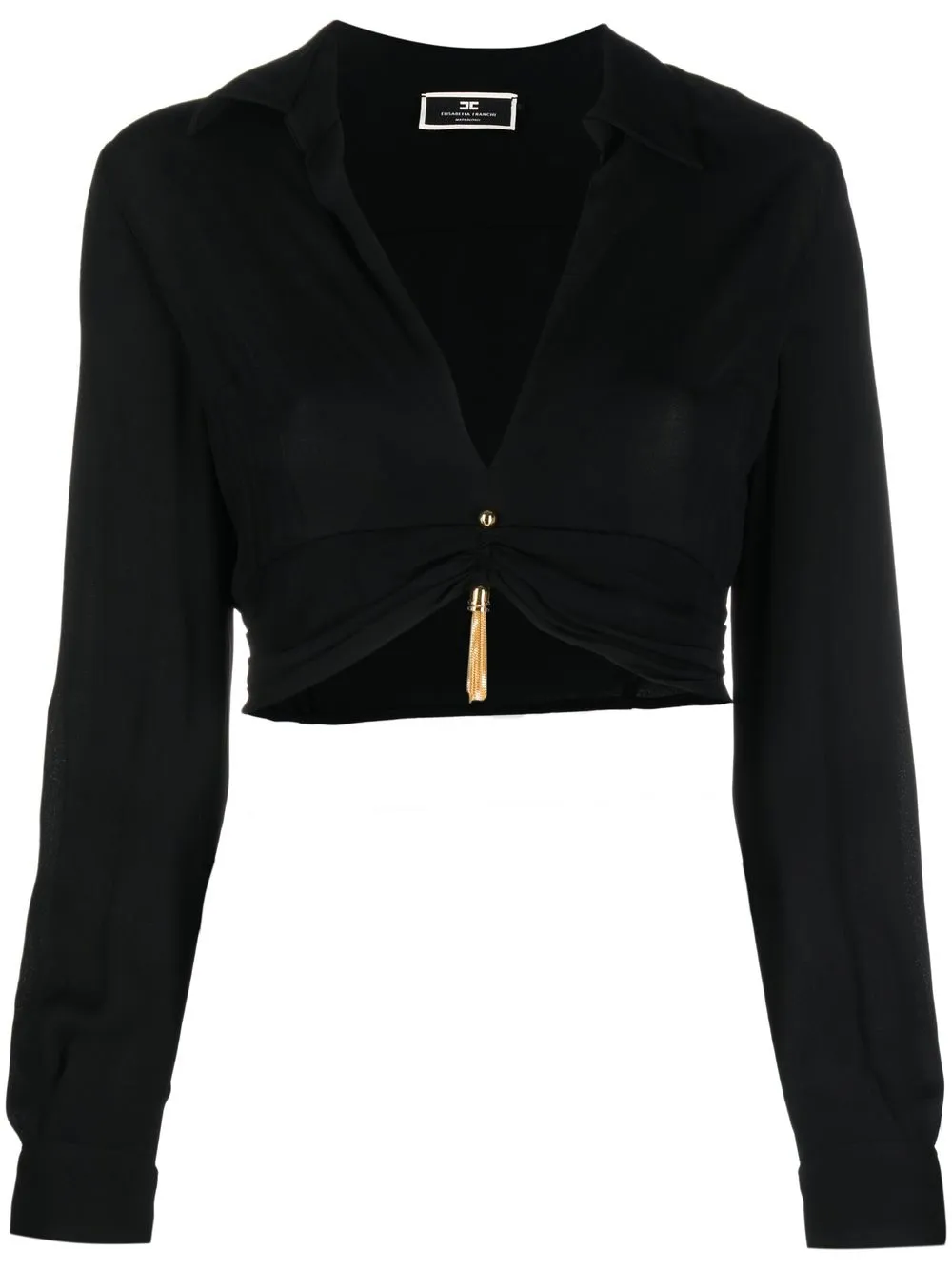 

Elisabetta Franchi cropped ruched blouse - Black