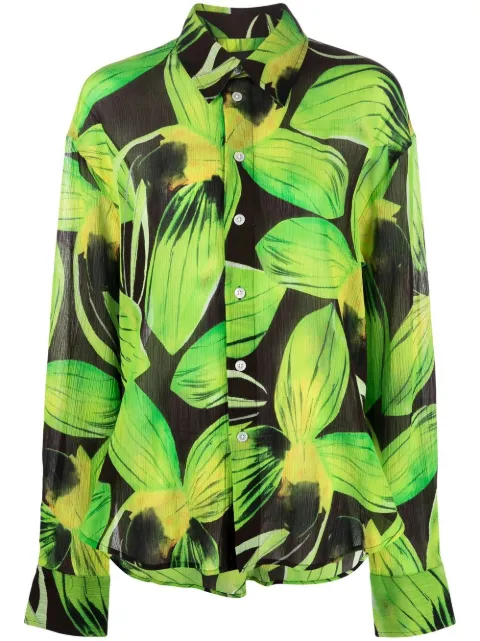 Louisa Ballou floral-print long-sleeve shirt