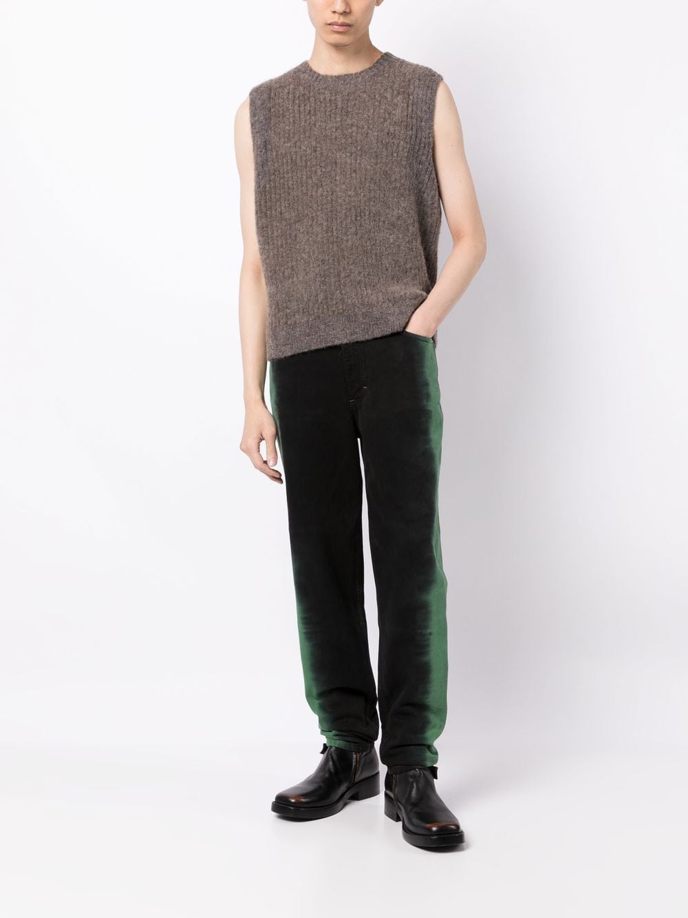 Eckhaus Latta Ribgebreide top - Bruin