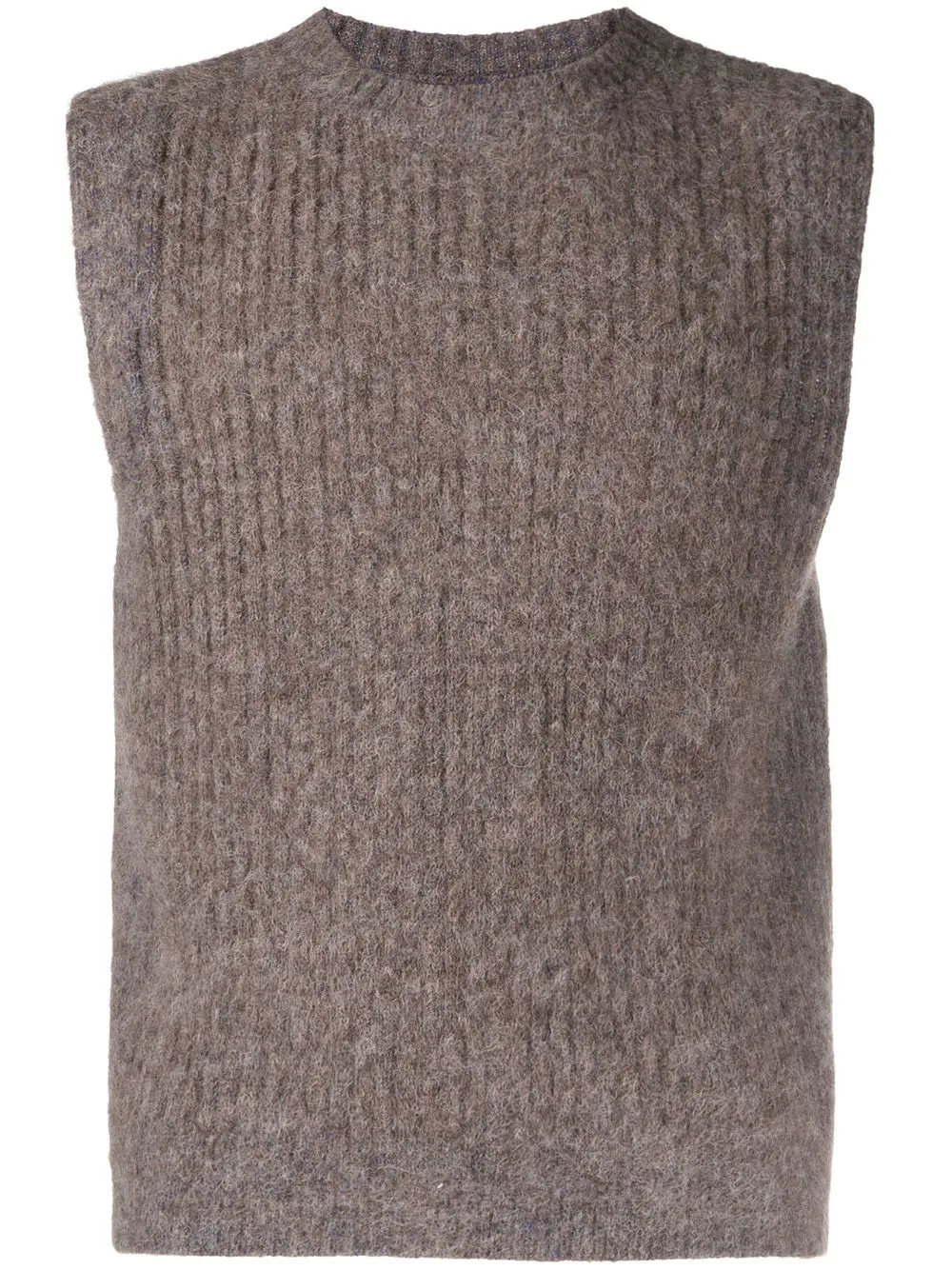 

Eckhaus Latta ribbed-knit sleeveless top - Brown