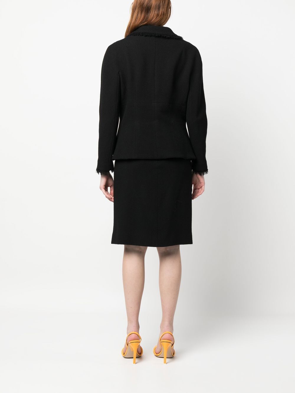 Christian Dior 2010s frayed edge wool skirt suit Women