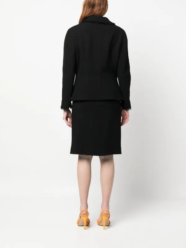 Christian Dior Pre-Owned 2010s フレイドエッジ スカートスーツ 