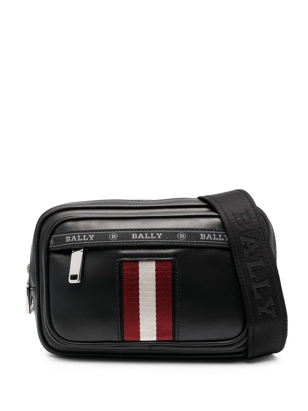 

Bally leather logo-tape belt bag - Black