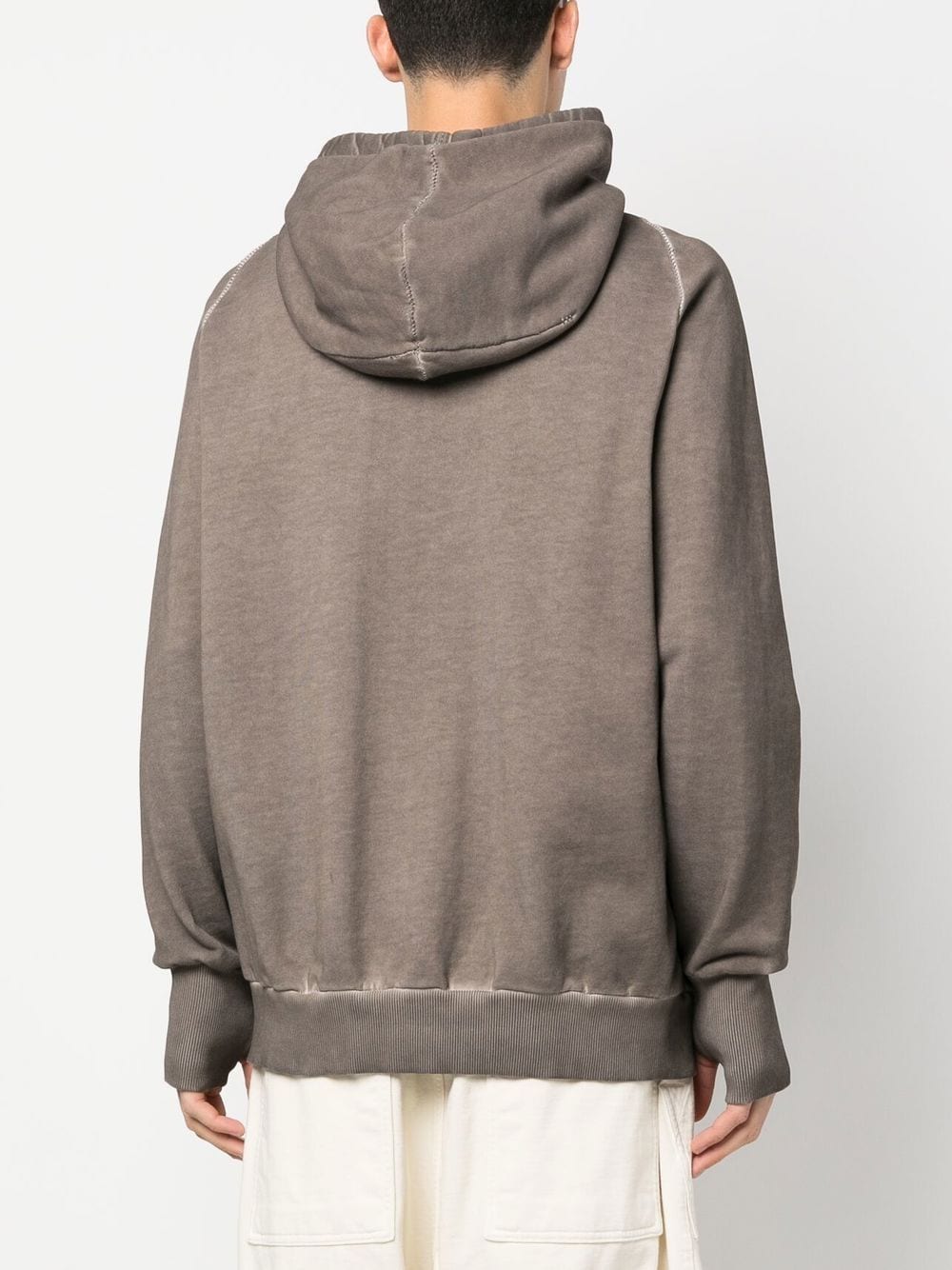 Shop Isaac Sellam Experience Washed-effect Cotton Hoodie In Grey