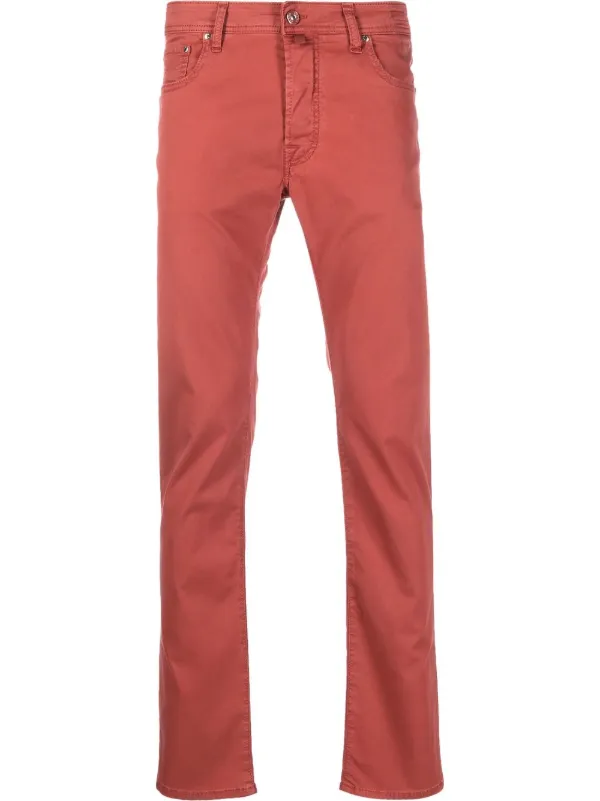 Jacob Cohën attached-scarf straight-leg Jeans Red FARFETCH TH