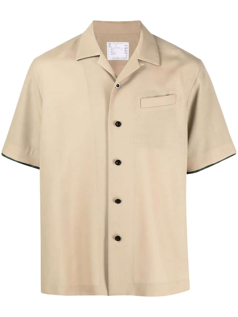 

sacai chest-pocket short-sleeve shirt - Neutrals