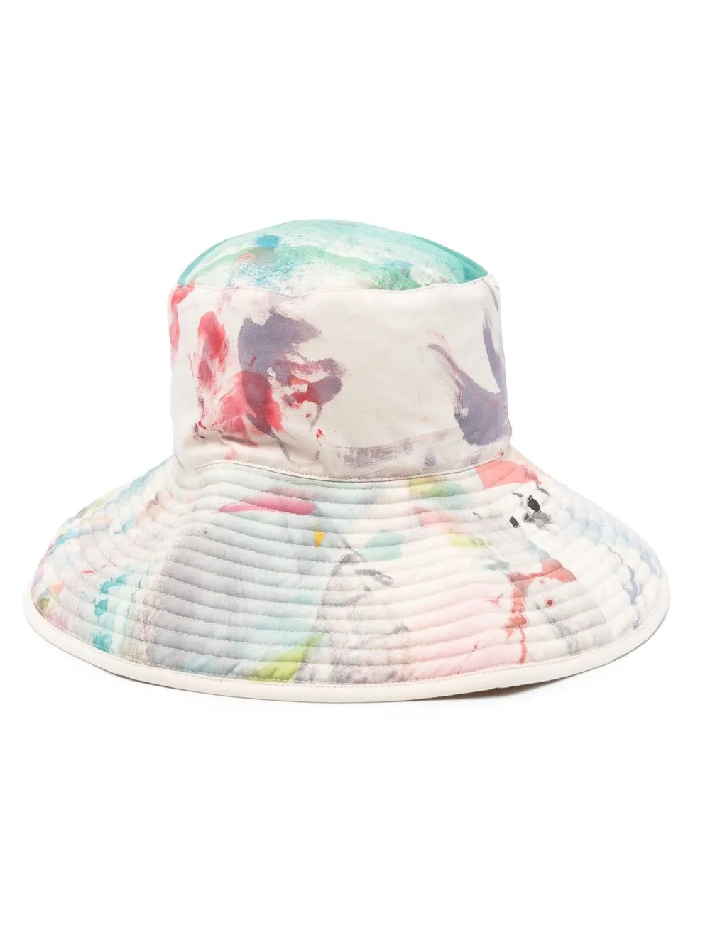 

ROMUALDA paint-splatter reversible sun hat - Neutrals