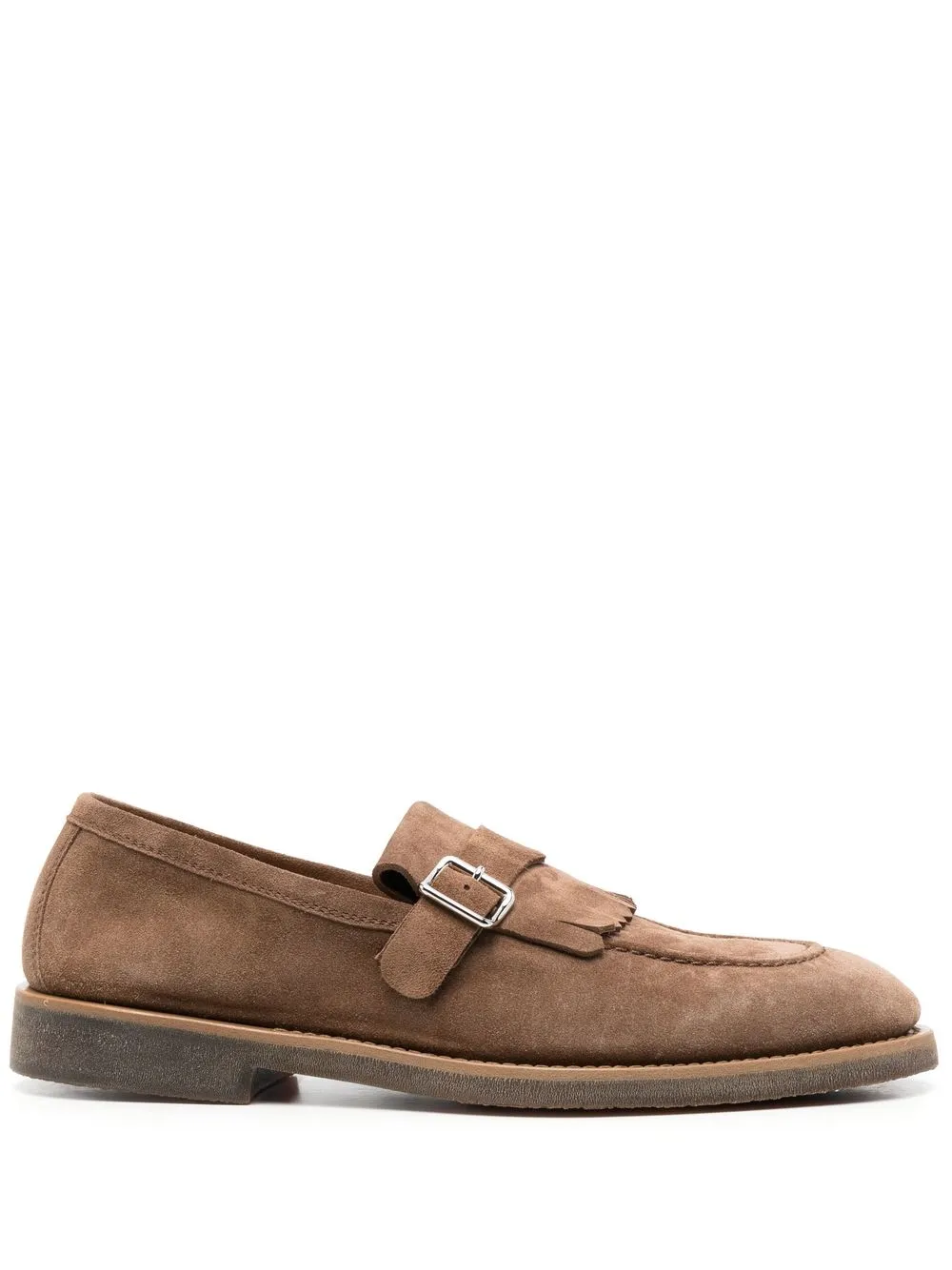 

Brunello Cucinelli buckle-fastening 25mm suede loafers - Brown