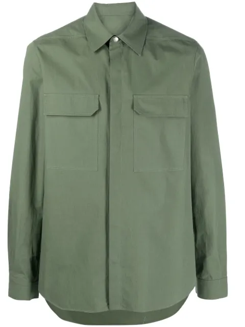 Rick Owens button-front long-sleeved overshirt