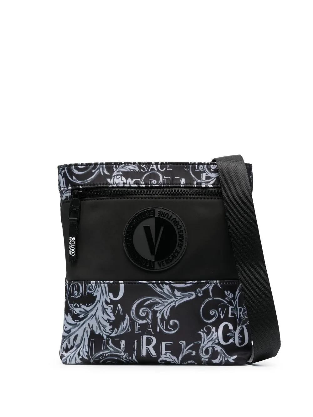 

Versace Jeans Couture logo-patch messenger bag - Black