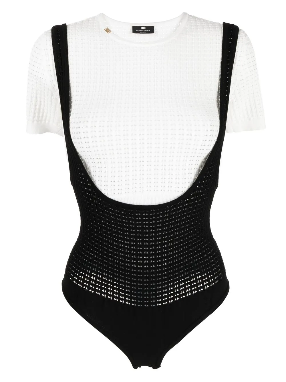 

Elisabetta Franchi semi-sheer knitted bodysuit - White