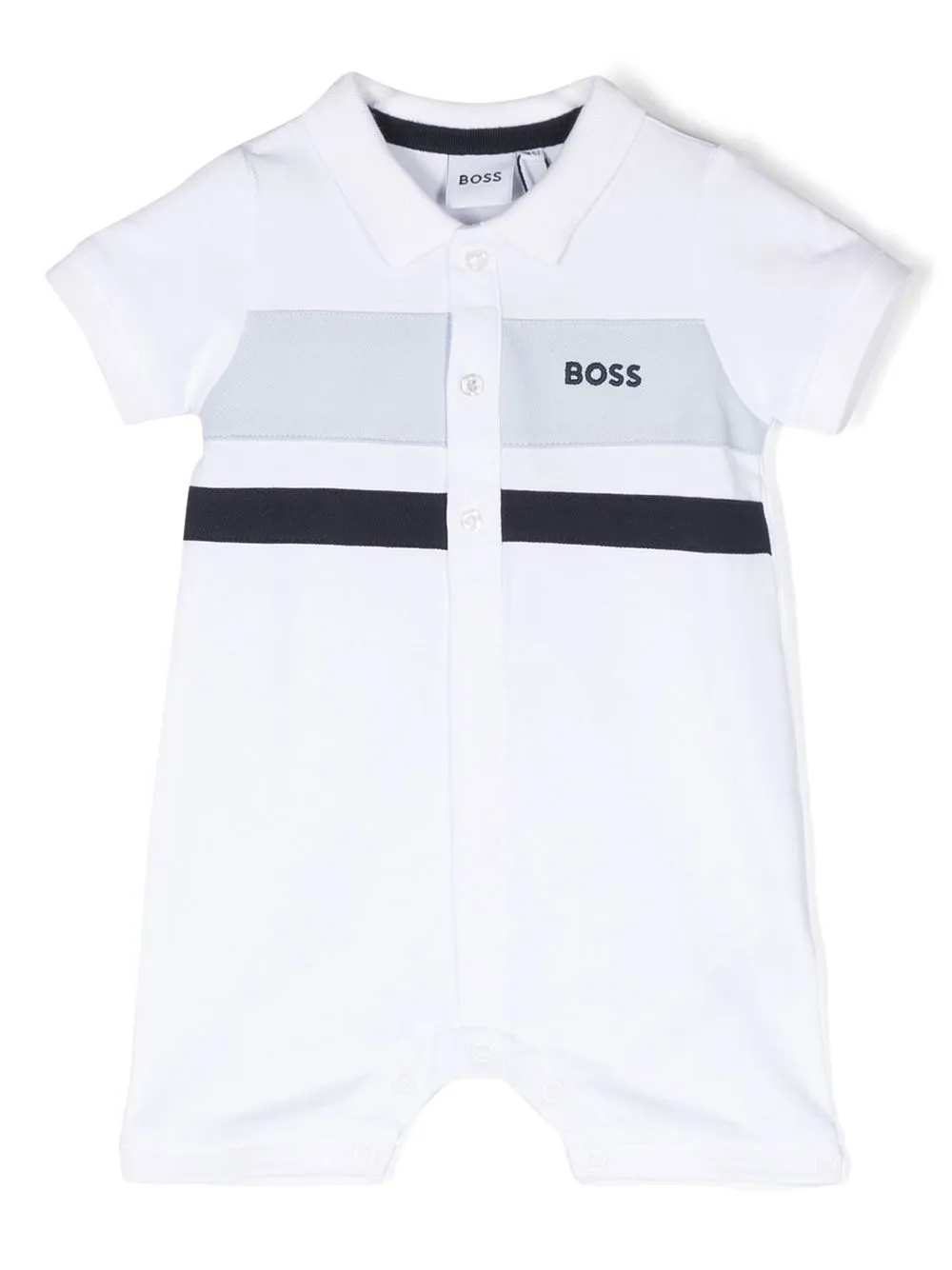 Bosswear Babies' Logo-print Short-sleeve Shortie In White